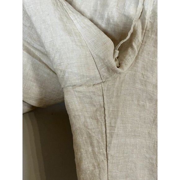Coldwater Creek Linen Pant Tan Classic Neutral Minimalist Preppy Old Money Chic - Picture 4 of 12